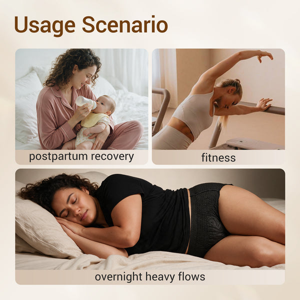 Disposable Period Underwear for Women, Heavy Flow L/XL, 32ct, Black