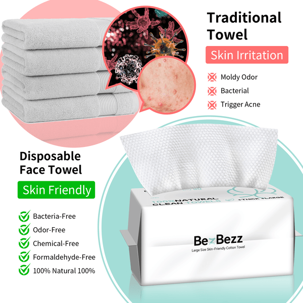 Disposable Skin Towels | Soft & Absorbent for Sensitive Skin 3 Packs - BezBezz